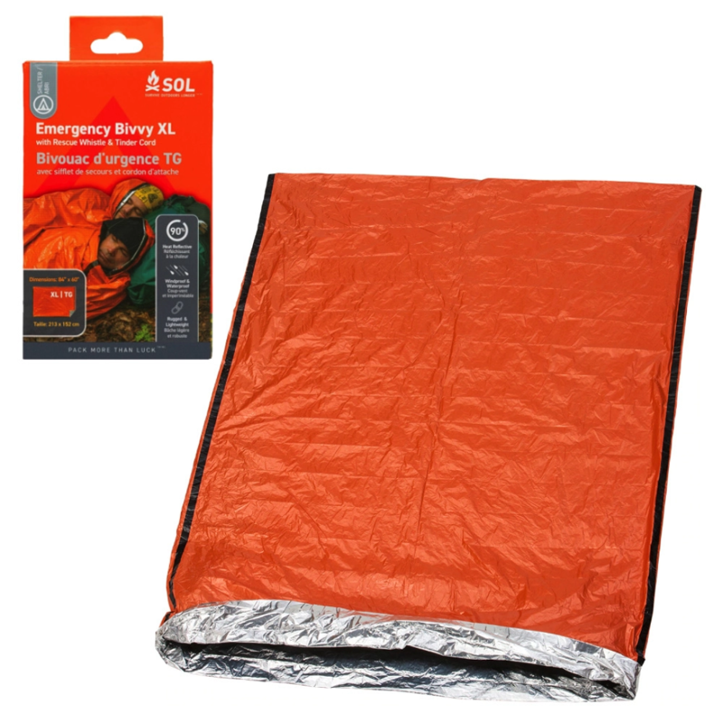 SOL Emergency Bivvy XL With Rescue Whistle and Tinder Cord. -3